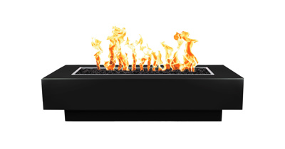 The Outdoor Plus Coronado 48" Powder-Coated Black Linear Fire Pit with Match Lit Ignition, Natural Gas (OPT-CORPC48-BLK-NG)