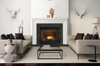Heat & Glo 6KL 36" Direct Vent Traditional Natural Gas Fireplace with Intellifire Touch Ignition, Tranquil Greige (6KL-TG)