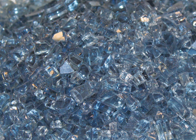 Empire Comfort Systems 1/4" Blue Clear Crushed Glass, Approx. 1 sq. ft (DG1BUC)