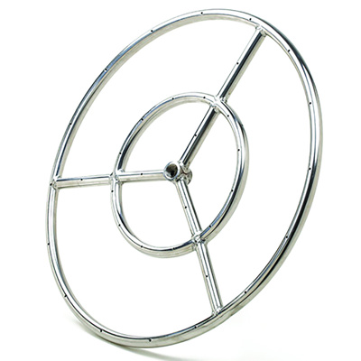 304 STAINLESS STEEL TRIPLE SPOKE FIRE RING. INCLUDES (1) 3/4" NPT PIPE PLUG, (1) ALLEN WRENCH (FRS48)
