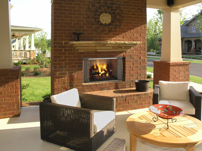 Majestic Villawood 36" Outdoor Wood Fireplace with Herringbone Refractory Brick (ODVILLA-36H)