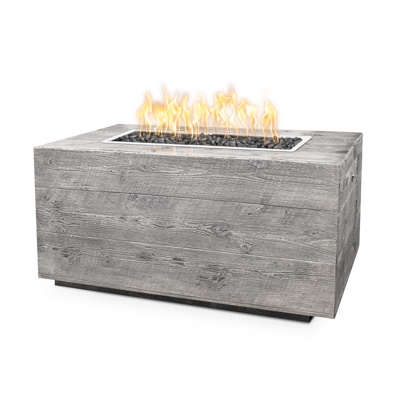 The Outdoor Plus Catalina 72" Ivory Wood Grain Linear Fire Pit with Match Lit Ignition, Natural Gas (OPT-CTL72-IVY-NG)