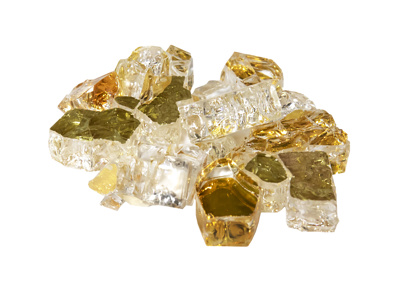 Athena Fireglass 1/2" Aurum Gold/Amber Diamond Reflective Glass Media (Per Pound) (RFG-10-AG)