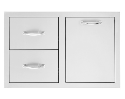 Summerset 33" 2-Drawer and Propane Tank Pullout Drawer Combo 2022 Handle with Hinges (SSDC2-33LP)