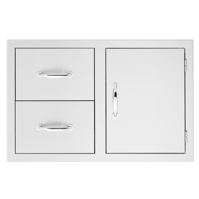 Summerset 33" Stainless Steel 2 Drawer and Access Door Combo 2022 Handle with Hinges(SSDC2-33)