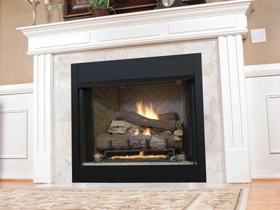 Superior VRT3500 Series 42" Vent Free Traditional Fireplace with Liight Grey Herringbone Liner, Natural Gas or Propane (VRT3542WH) (F0301)