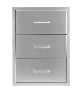 ****  DISCONTINUED  **** Wildfire 19" x 26" Stainless Steel Triple Drawer (WF-TDW1926-SS)