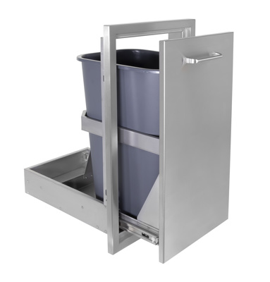 ****  DISCONTINUED  **** Wildfire 14" x 26" Stainless Steel Pull Out Trash Drawer (WF-TRDW1426-SS)