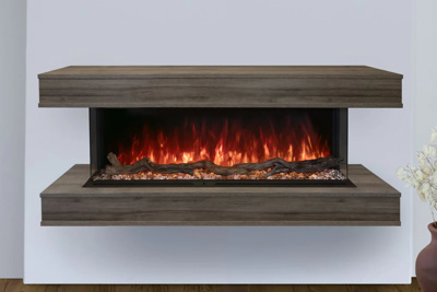 Modern Flames Landscape Pro 68" Electric Fireplace Wall Mount Studio Suite, Driftwood Grey (WMC-68LPM-DW)