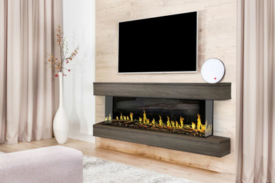 Modern Flames Orion Heliovision 52" Electric Fireplace Wall Mount Studio Suite, Driftwood Grey (WSS-OR52-DW)