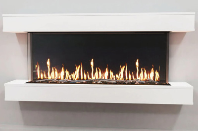 Modern Flames Orion Heliovision 52" Electric Fireplace Wall Mount Studio Suite, White Ready to Paint (WSS-OR52-RTF)