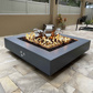 The Outdoor Plus Cabo 48" Natural Grey Flame Sense System Square Fire Pit with Push Button Spark Igniter, Propane (OPT-CBSQ48FSEN-NGY-LP)
